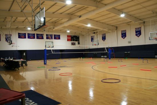 Gymnasium for middle school basketball and volleyball and physical education